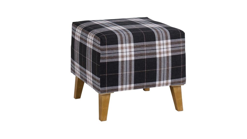 Hocker MURIEL - grau / schwarz