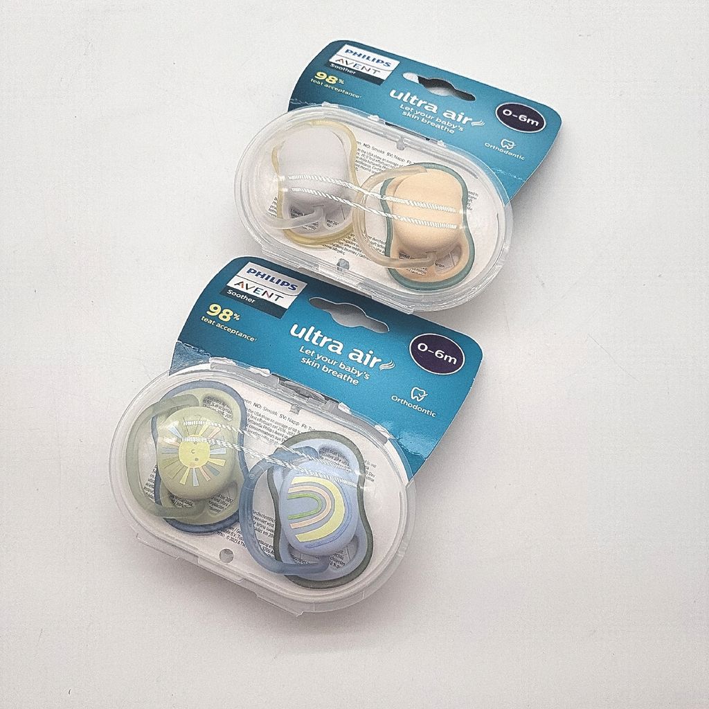 Philips AVENT ultra air Schnuller - 4er Pack, BPA-freier, atmungsaktiver Schnuller für Babys von 0-6 Monaten, inklusive Transport- und Sterilisati...