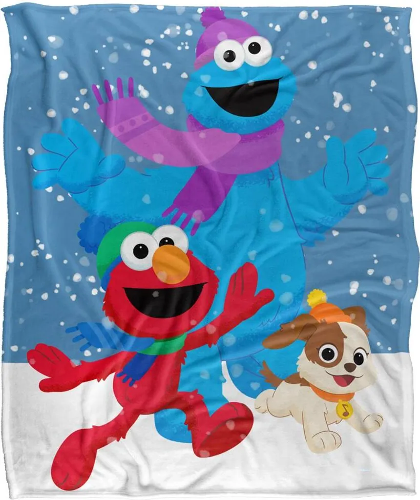 Couverture Sesame Street Furry Friends Neige TV18918 Plaid Coloré