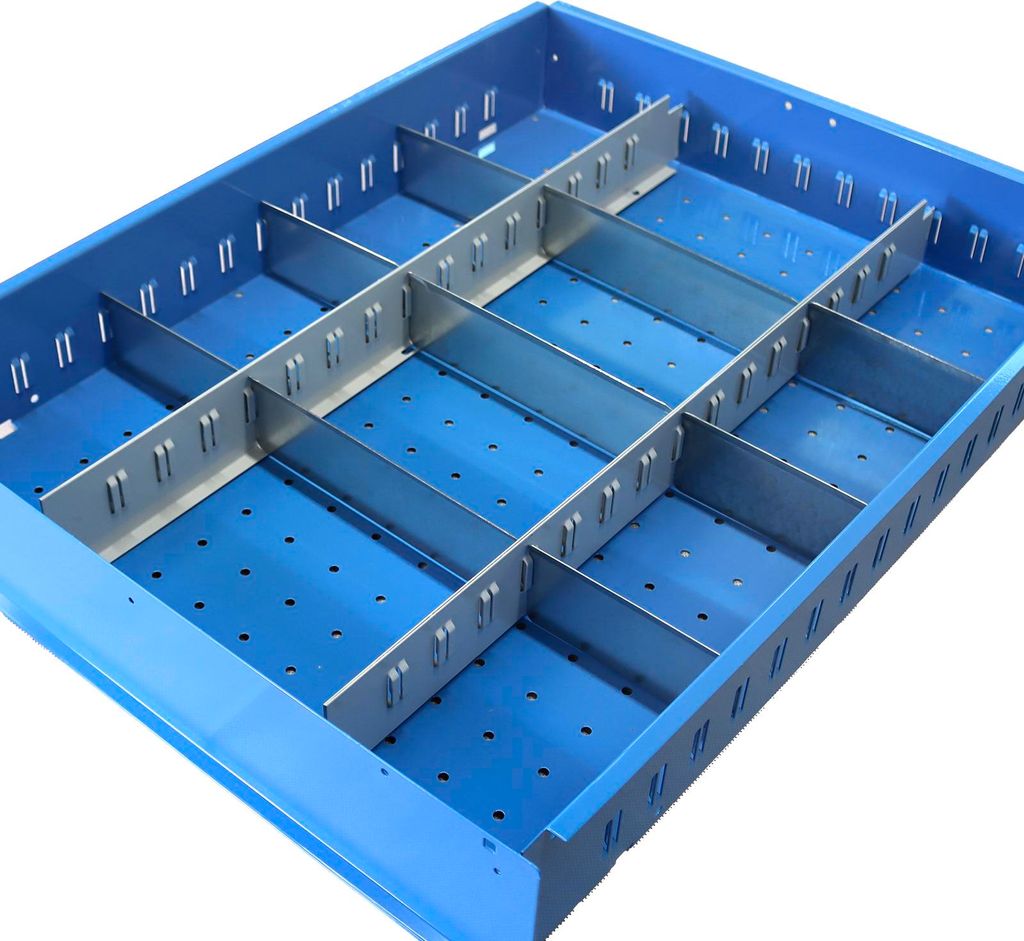 Fachteiler Set | 12 Fächer | HxBxT 10x46x61cm | Lichtgrau