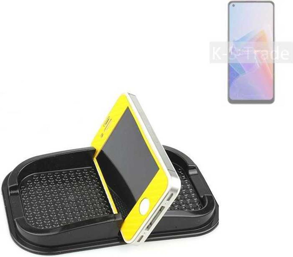 K-S-Trade Auto Anti Rutsch Matte Smartphone-Halter kompatibel mit Oppo A96 5G Haft Pad Armaturenbrett Handy-Halterung Silikon