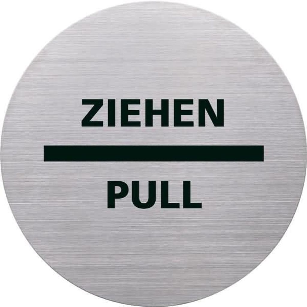 helit Piktogramm "ZIEHEN/PULL" Durchmesser: 115 mm silber