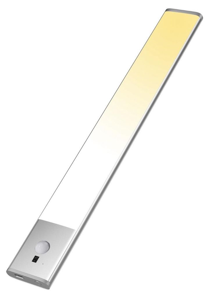 INF LED-Bewegungsmelder Leiste USB-C Aluminium 20/30/40/60cm für Schrank Silber 40 cm