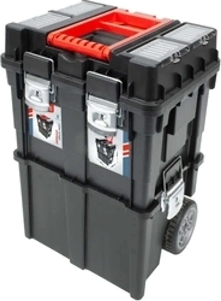 Coffre de chantier HD LOGIC 450x350x645mm avec roues renforcées et poignée
