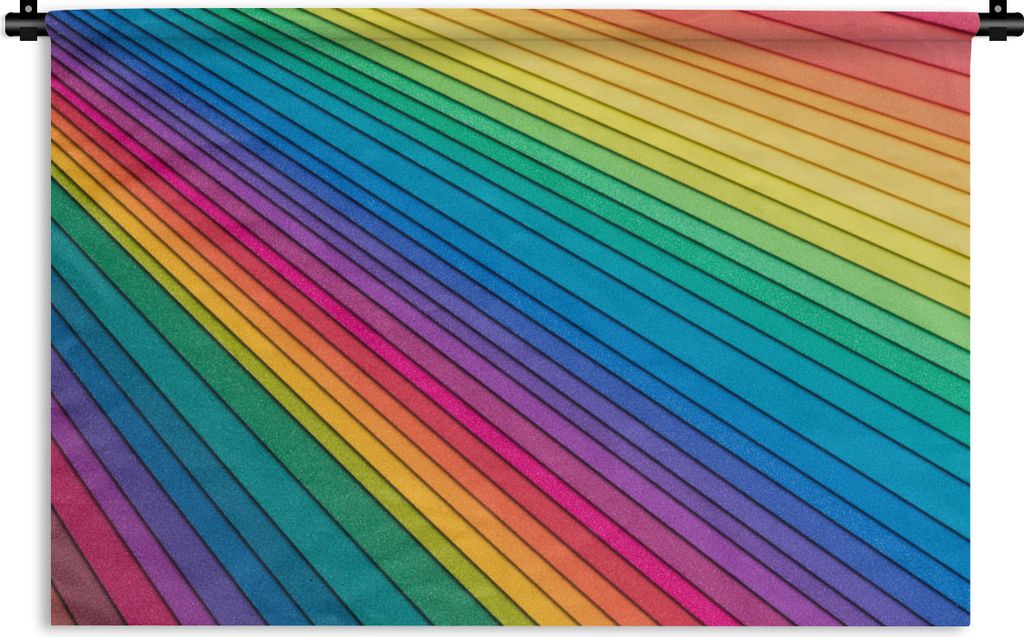 MuchoWow Wandteppich Wandbehang Regenbogenfarbenes Papier 150x100 cm Tapisserie Dekoration Wandtuch - Waschbar - Tapisserien - Wand-Decke
