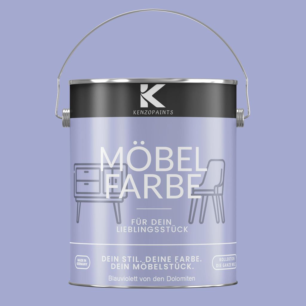 Kenzopaints 2,5Liter Möbelfarbe Möbellack - Blauviolett von den Dolomiten