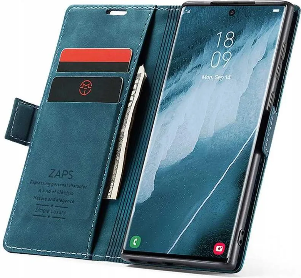 Cover Portafoglio Samsung S23 Ultra SPACECASE - Blu Antiurto