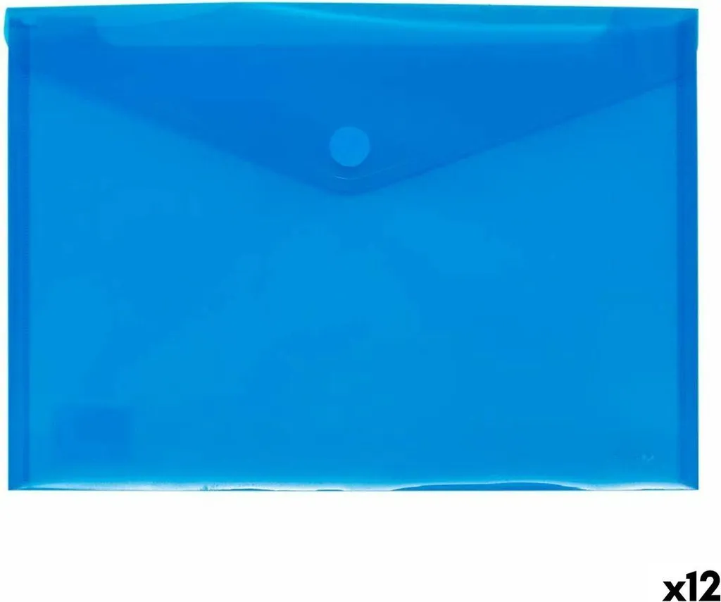 Busta in velcro Grafoplás ecoplás folio polipropilene blu traslucido -12u-.