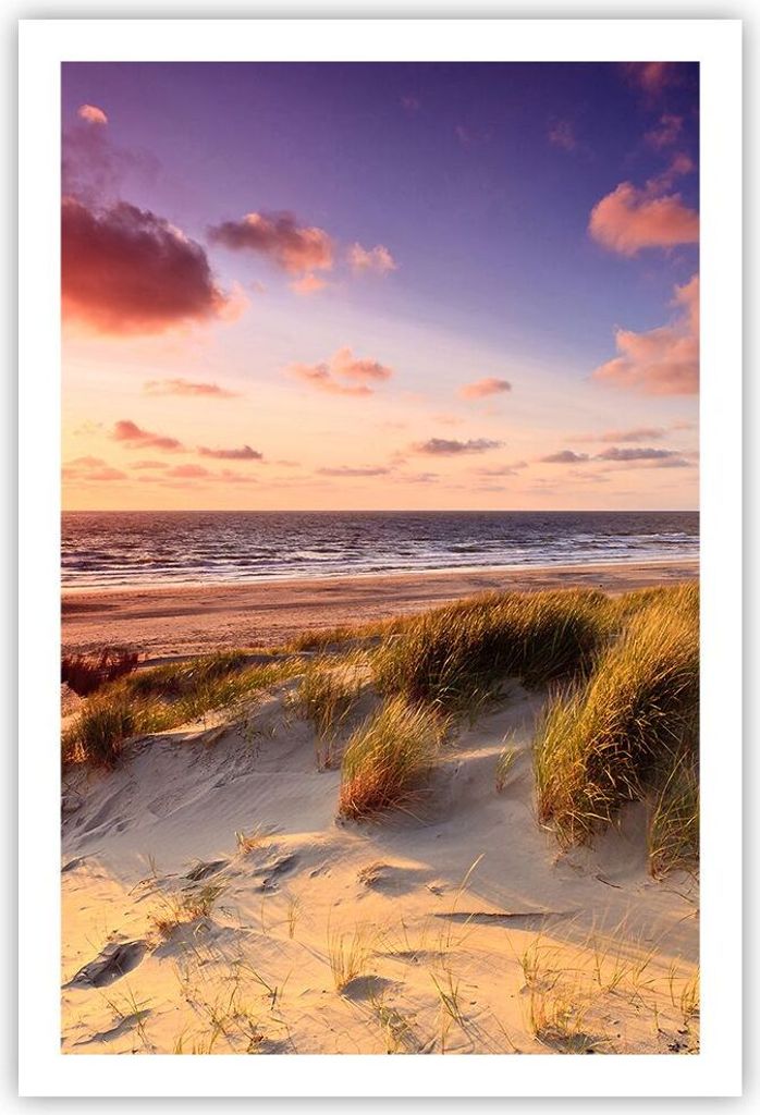 Poster - Poster ohne Rahmen - Meer Strand Düne - 61x91,5 cm - Wand Bild - Wanddeko - Wandbilder - Kunstposter - Wandposter - Bilder - Kunstdruck -...