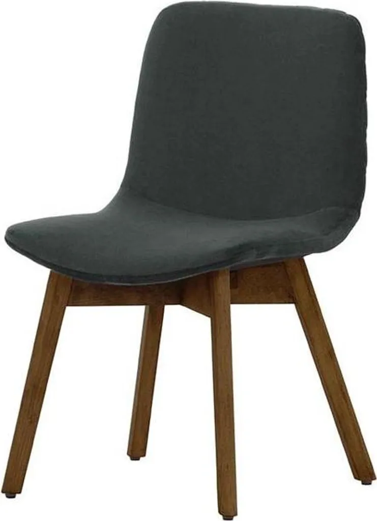 Chaise de bureau chic en velours et chêne foncé Felton pour intérieur