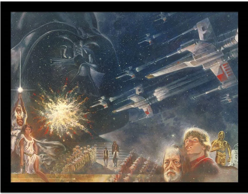 Star Wars - Poster incorniciato "Scena di una nuova speranza" PM10025 (40 cm x 30 cm) (blu/marrone)