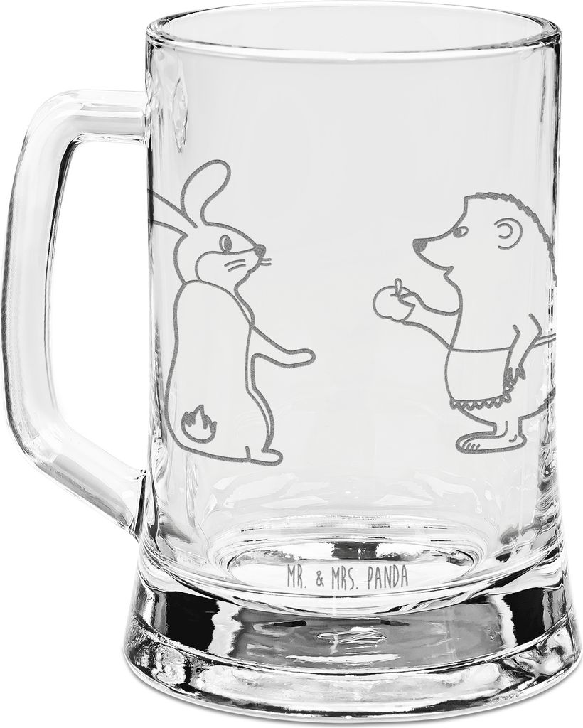 Mr. & Mrs. Panda Krug Hase Igel - Transparent - Geschenk, Bierhumpen, Bierkrug Mit Gravur, Trennungsschmerz, Liebe Spruch, graviert, Trösten, Seid...