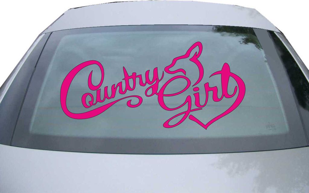 Indigos UG - Aufkleber Heckscheibe & Motorklappe DE6301 - pink - 600x285 mm - Country Girl - Auto Scheiben Fenster Heckklappe Tuning Racing JDM - D...