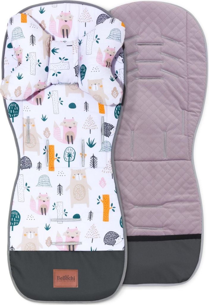 Bellochi Sitzauflage Kinderwagen Sitzauflage Buggy Sommer set - Universal und Luftig Kinderwagen Einlage mit Kissen, Sitzgurtabdeckungen und Lenker...