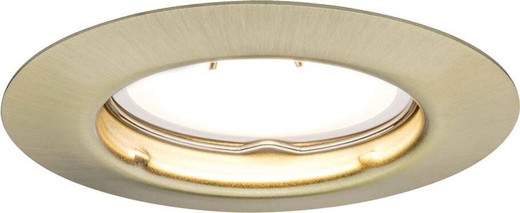 Nice Price LED Einbauleuchte Messing gebürstet rund starr 3W GU10 230lm warmweiß 3000K