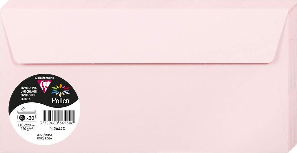 Clairefontaine Umschlag DL Pollen 120g rosa