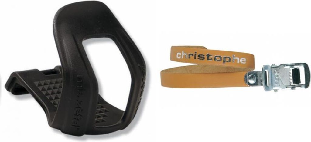 Zéfal Pedalhaken Christophe L XL Pedal Haken Retro Pedalriemen Paar 516 braun 370mm Leder