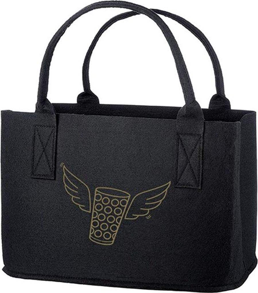 Gilde Tasche, "Dubbegläser", Dubbegläsermotiv, Filz, schwarz, VE 1, L. 26 cm, B. 40 cm, H. 25 cm Höhe: 25.00 cm Breite: 40.00 cm Tiefe: 26.00cm ...