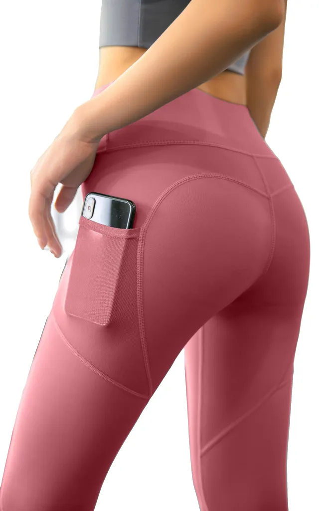 Legging de Yoga Rose Taille M à Taille Haute Élastiquée pour Femme