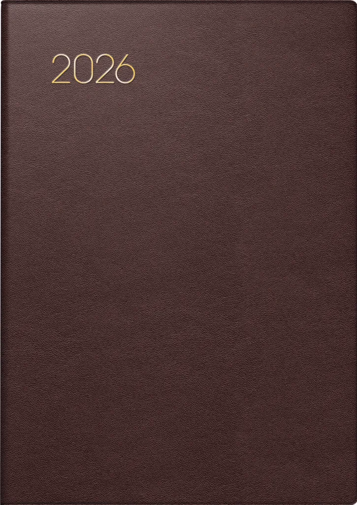 BRUNNEN 1071355296 Calendrier de poche 7x10cm 2S/1W Aspect Cuir Noir