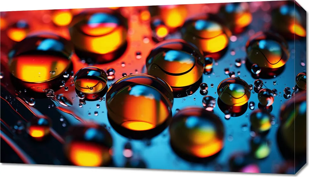 Image Gouttes d'eau proche 70x40 cm - Impression HD effet macro zen