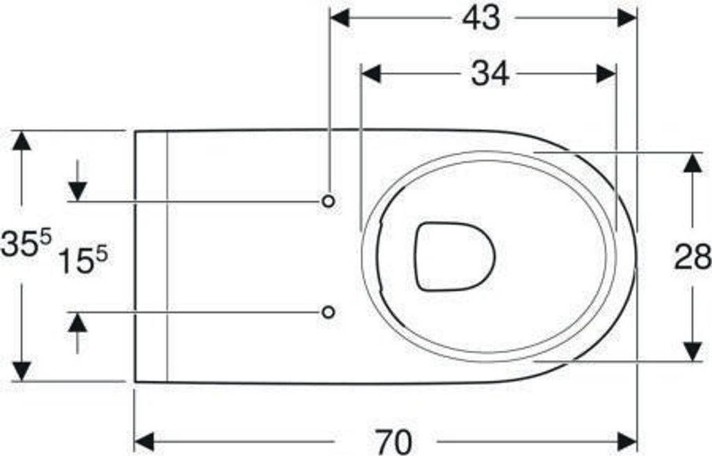 Geberit GE Renova Comfort Wand-WC Tiefspüler teilgeschlossene Form, Rimfree