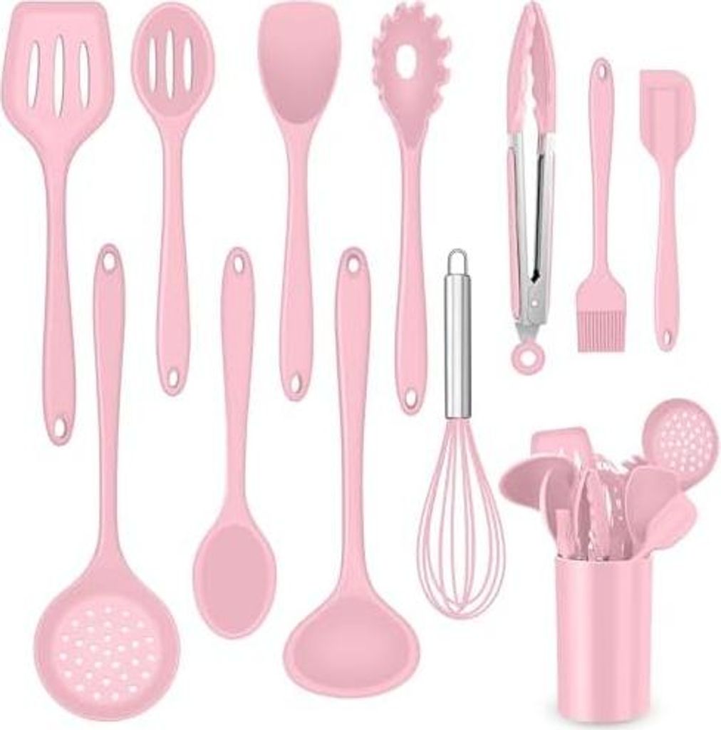 Küchenhelfer Set, Onader 12 teiligs Silikon Kochutensilien Kochbesteck Set, Antihaft Hitzebeständiger Kochgeschirr Küchenutensilien Set mit Uten...