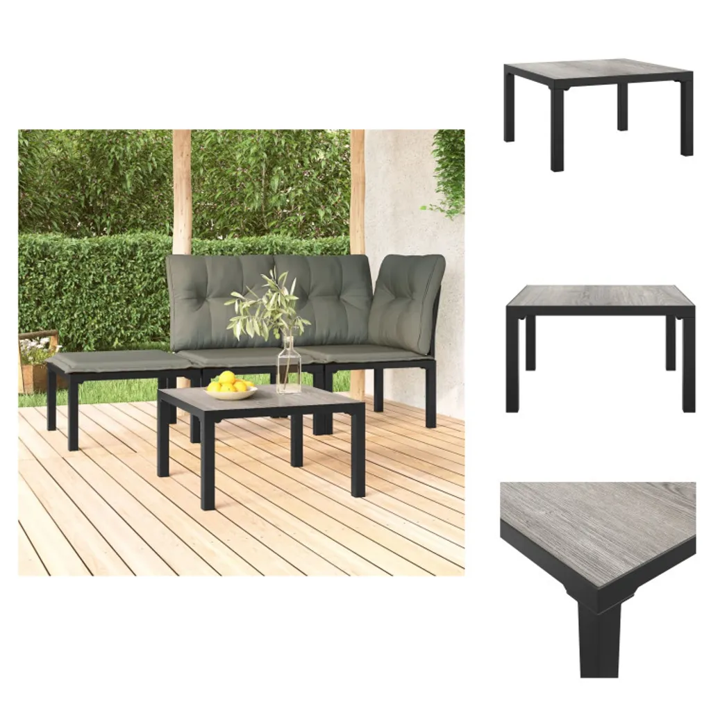 Tavolo Basso da Esterno Moderno 55x55 cm - DPC Grigio e Acciaio