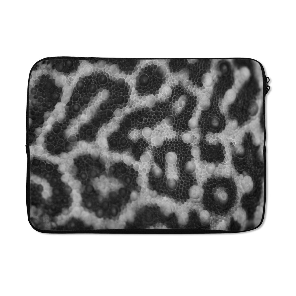 MuchoWow Laptop Hülle 13 Zoll Nahaufnahme von Leopardenmustern - schwarz und weiß Laptoptasche - Laptophülle - Sleeve - Rundumschutz