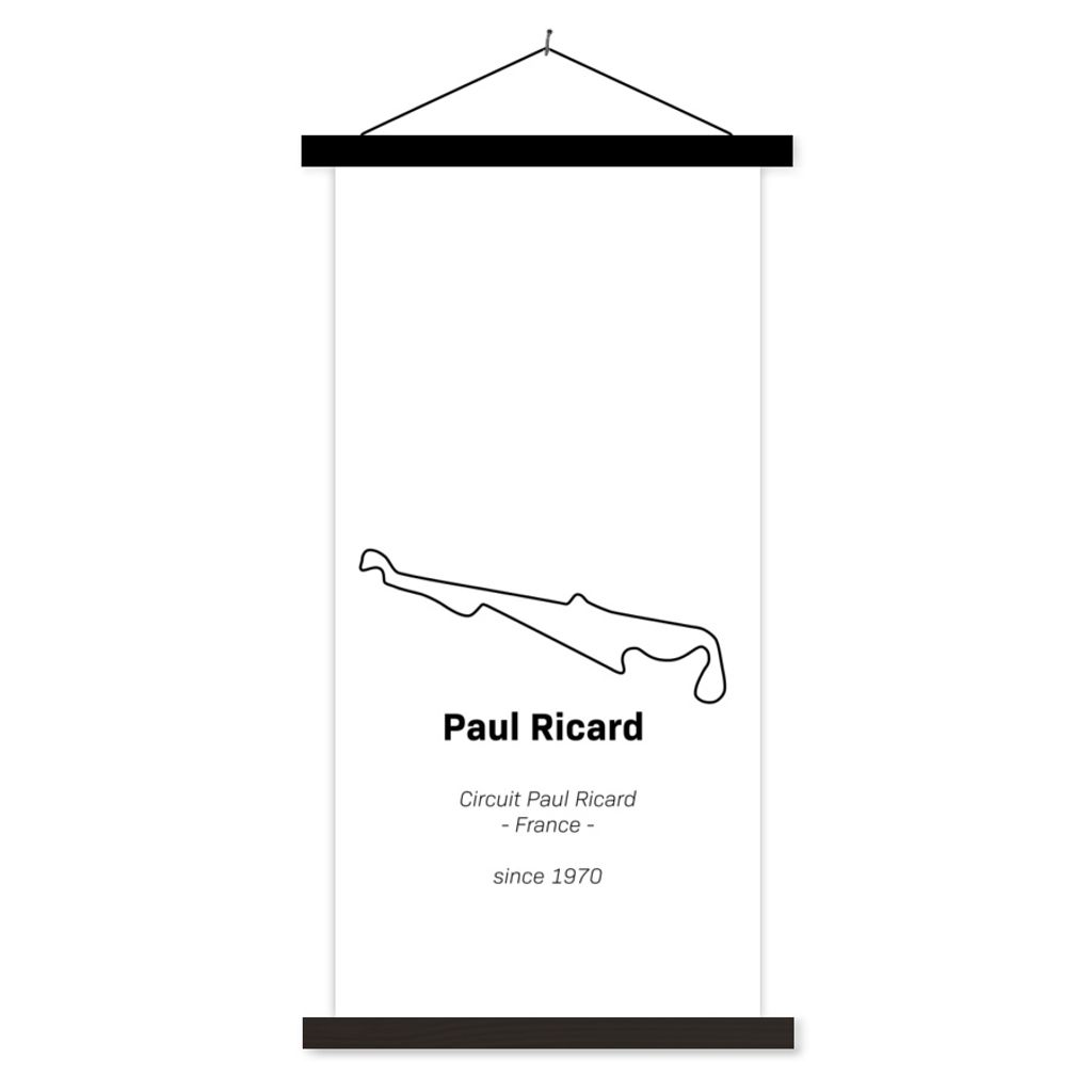 MuchoWow Textilposter Formel 1 - Frankreich - Rennstrecke 90x180 cm mit schwarzem Rahmen - Dekoration Wohnzimmer