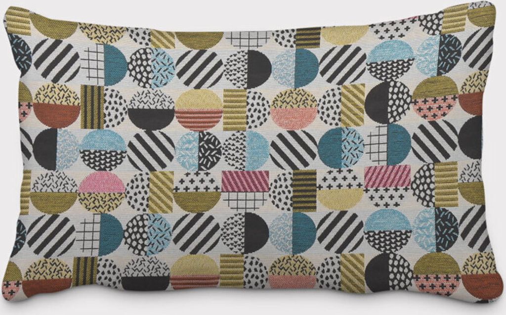 SCHÖNER LEBEN. Kissenhülle geometrisch Kreise weiß schwarz bunt Größe 40x60cm (HxB) 40x60cm (HxB) Größe