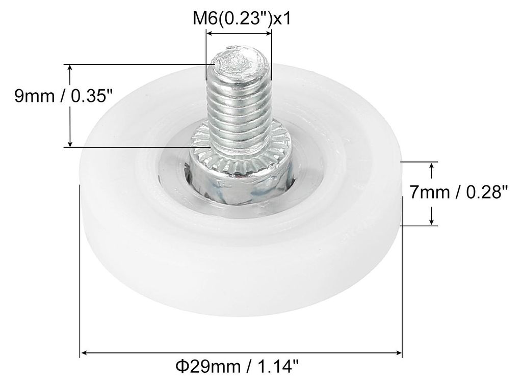 29mm Schubladenrollen, 6er Pack Kunststoff-Schubladenrollen Ersatzr?der mit Kugellager