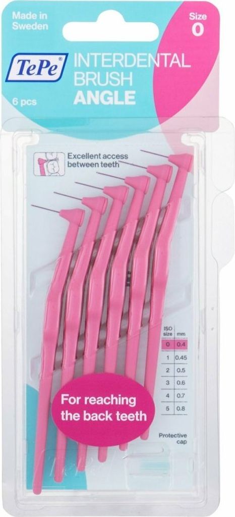 TePe Angle Interdentalbürsten 0,4 mm Rosa, 6 Stück Produktbild 