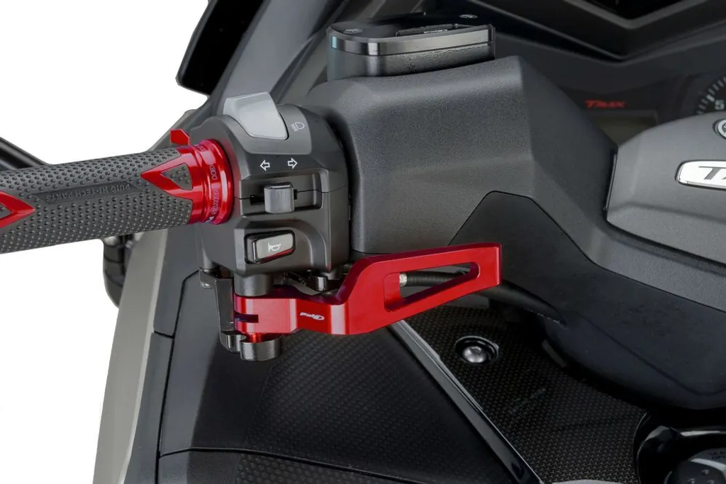 Levier de frein parking PUIG 8500R pour stabiliser votre T-MAX 530 Rouge
