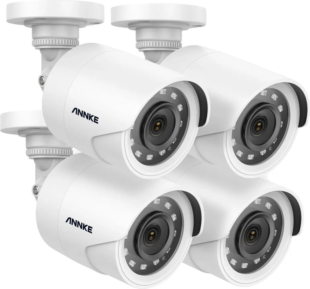 Kit de Vidéosurveillance Infrarouge 2MP - 4 Caméras Extérieures Blanc