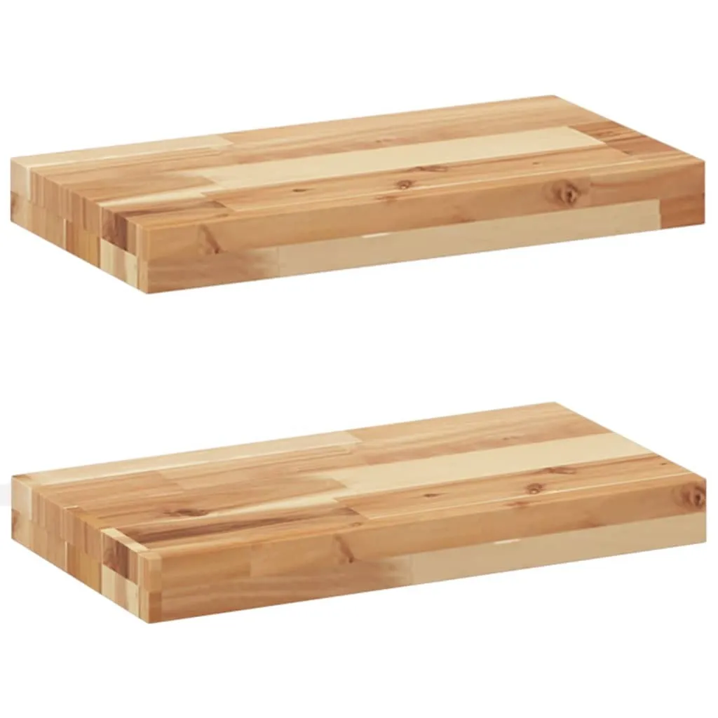 vidaXL Mensole Sospese 2 pz 60x20x4 cm - Legno Massello Acacia Olio