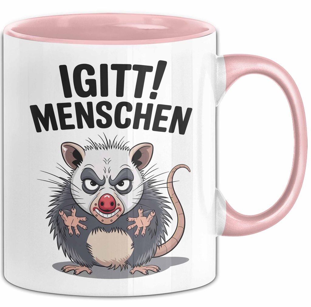 Sarkastischer Sarkasmus Introvertierter Tasse Geschenk Lustige Geschenkidee Spruch Igitt Menschen (Rosa)