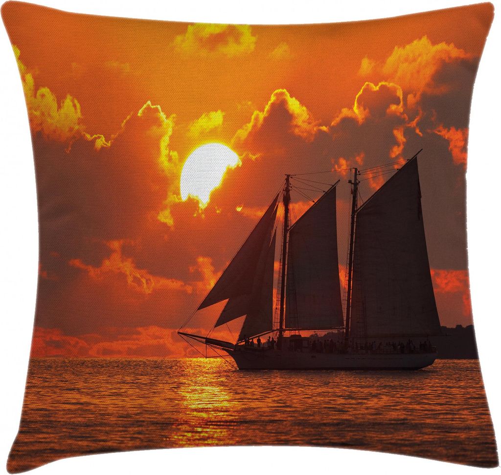 ABAKUHAUS Tropisch Kissenbezug, Sonnenuntergang in Key Florida, Waschbar mit Reißverschluss Kissenhülle mit Farbfesten Klaren Farben Beidseitiger...
