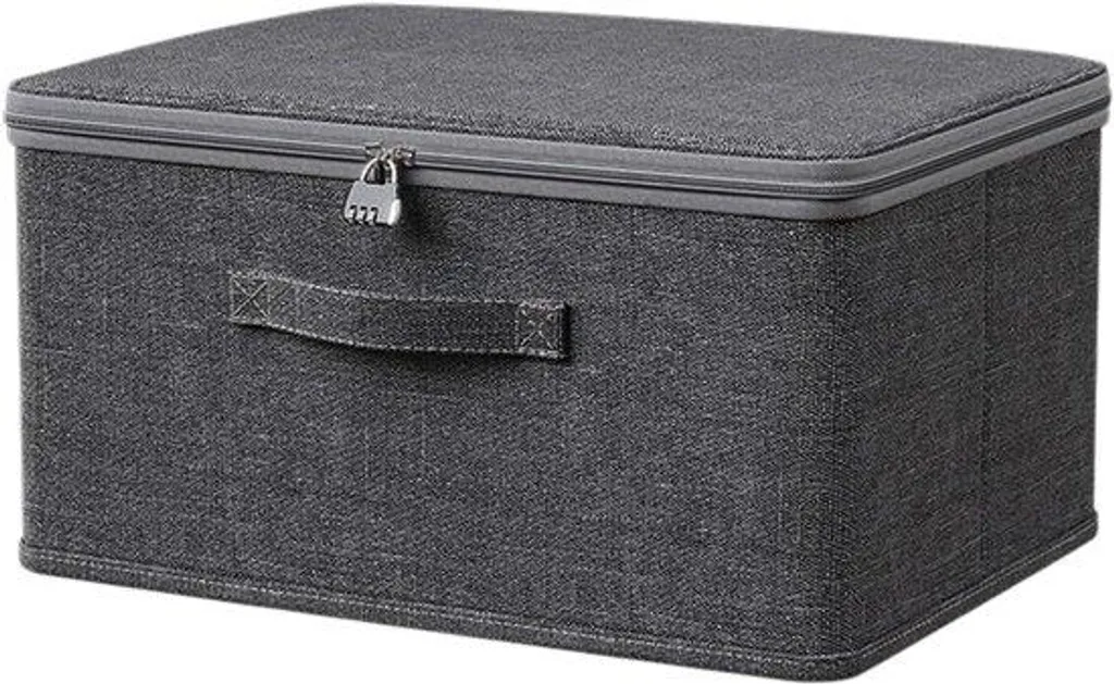 Boîte de rangement avec serrure à code et design pliable gain de place