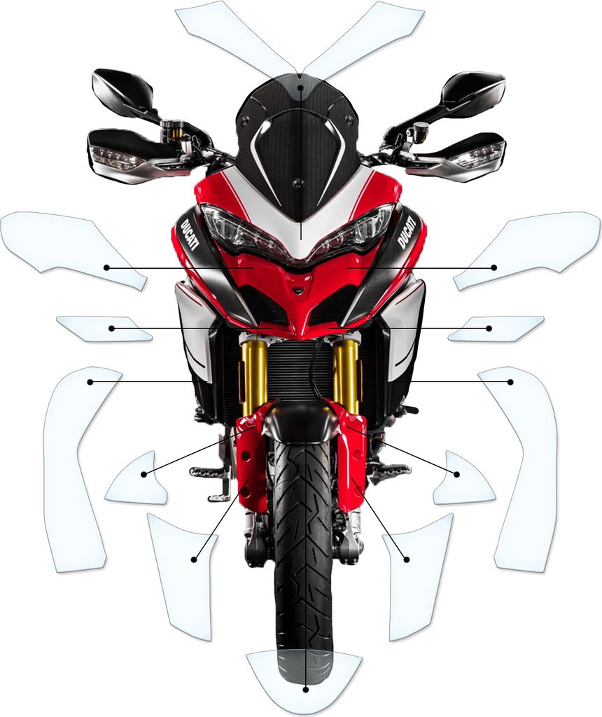 Lackschutzfolie Steinschlagschutz passend für Ducati Multistrada 1260 Pikes Peak 2018+