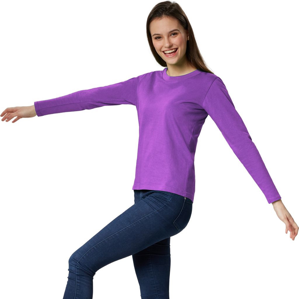 Langarm-Shirt Frauen - lila, S