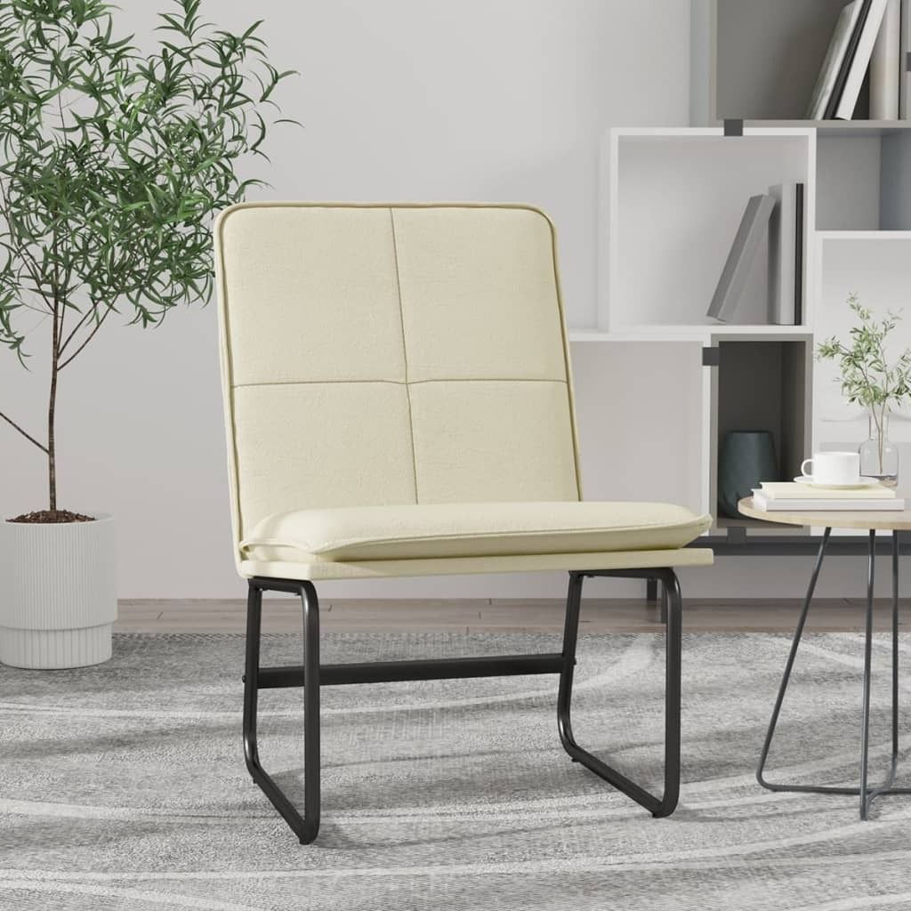 The Living Store Loungesessel Creme 54x75x76 cm Kunstleder