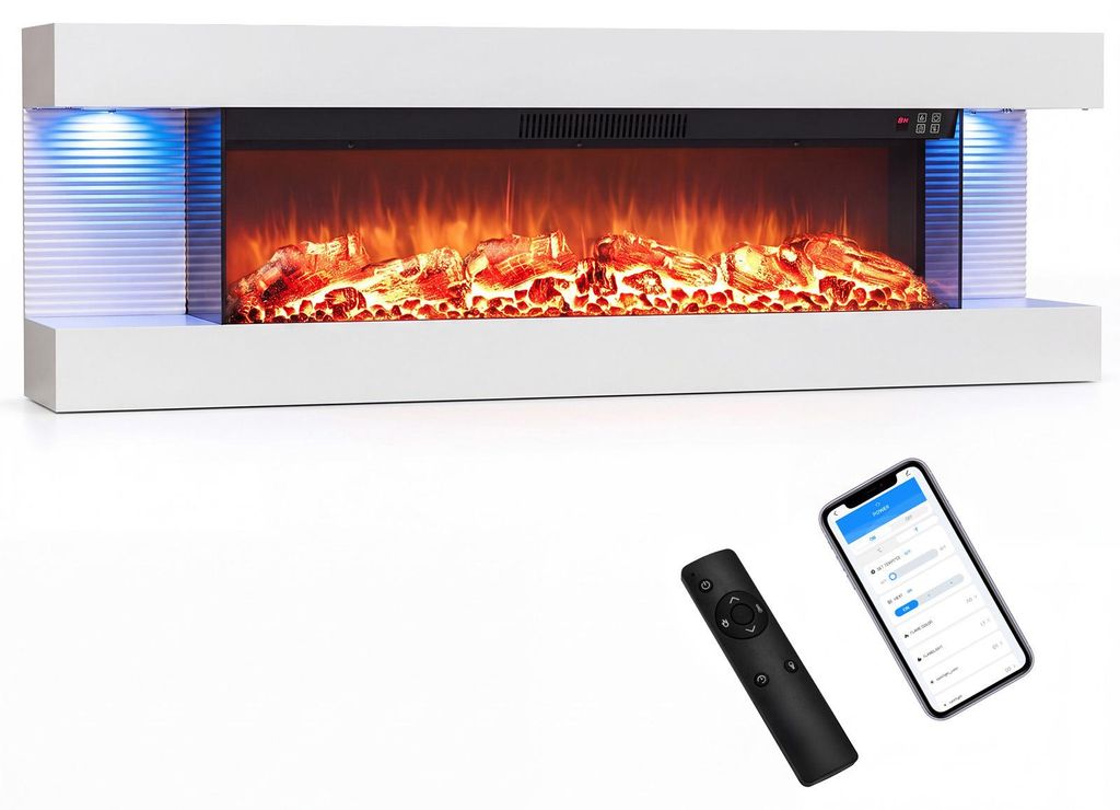 COSTWAY Elektrokamin 32"  3-seitig, 750W/1500W Heizung Produktbild 