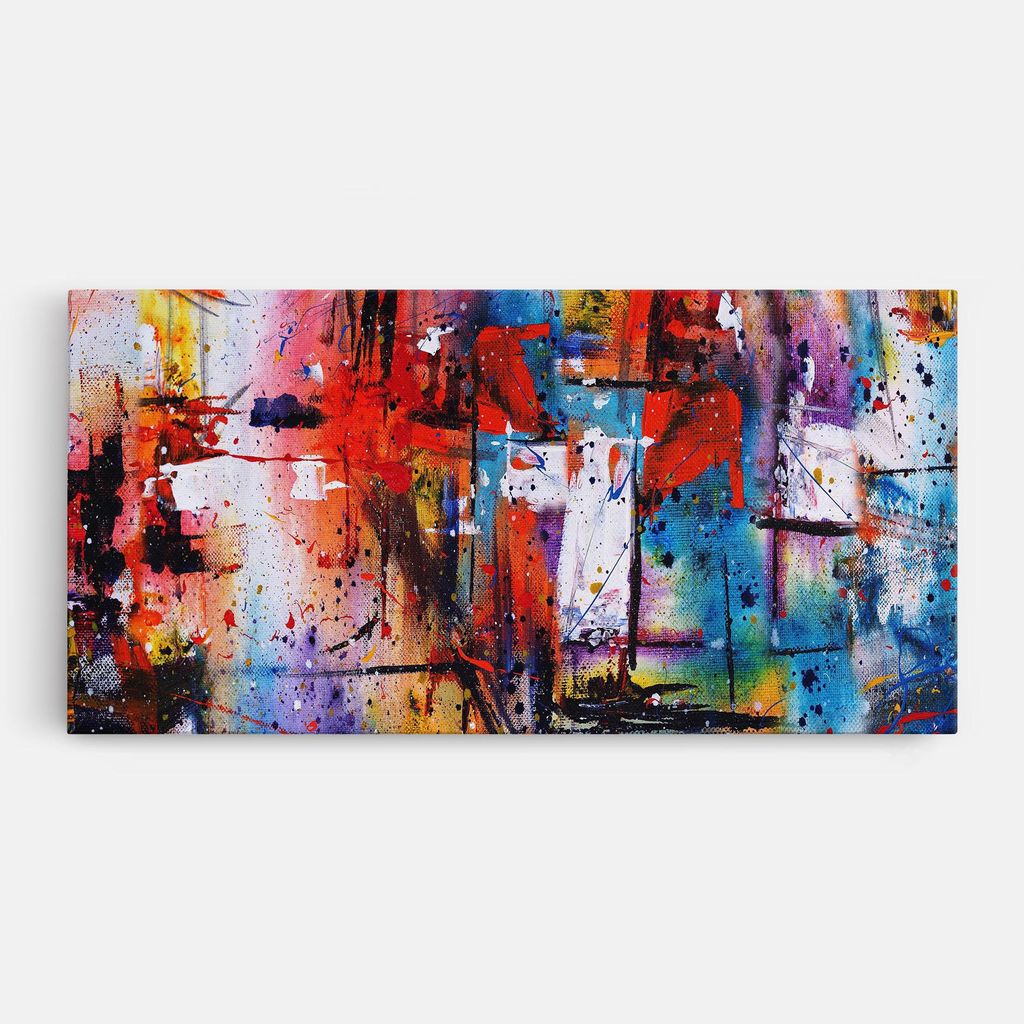 ARTHUB Leinwandbild 60x120 cm, Hand Drawn Painting | Wohnzimmerdekoration, Hängende Bilder, Wanddekoration, Heimdekoration, Abstrakte, Abstrakte...