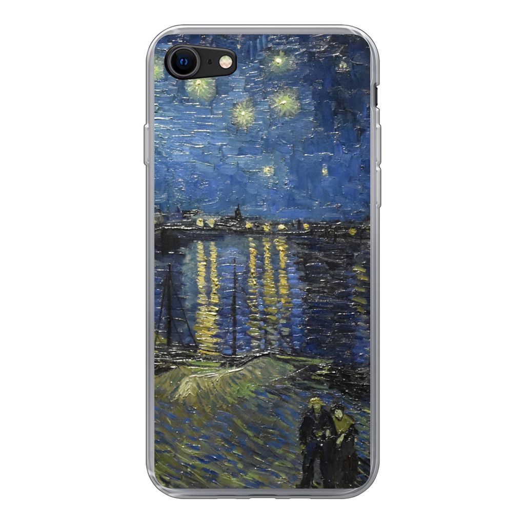 MuchoWow Handyhülle Schutzhülle Hülle für iPhone 7 Sternennacht über dem Orsay Paris - Vincent Van Gogh Silikon Softcase Handy Hülle - Kart...