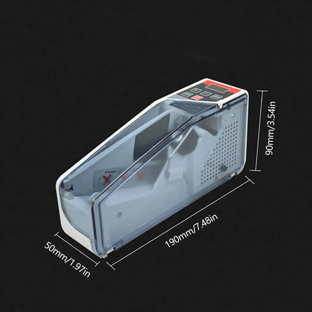 Mini Contatore Soldi Digitale 600 banconote/min Display LED Bianco - 6