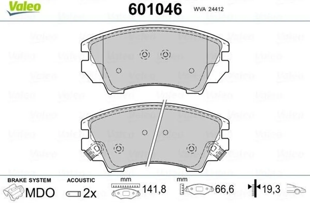 Plaquettes de frein pour Nissan Rogue et Opel Cascada sur essieu avant
