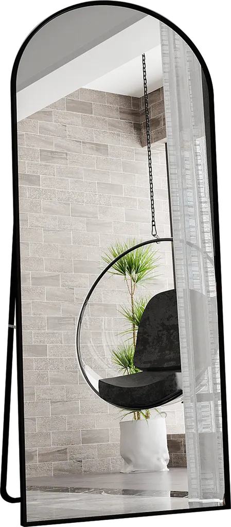 Miroir d'Essayage Grande Taille 180x80cm Noir pour Dressing et Entrée
