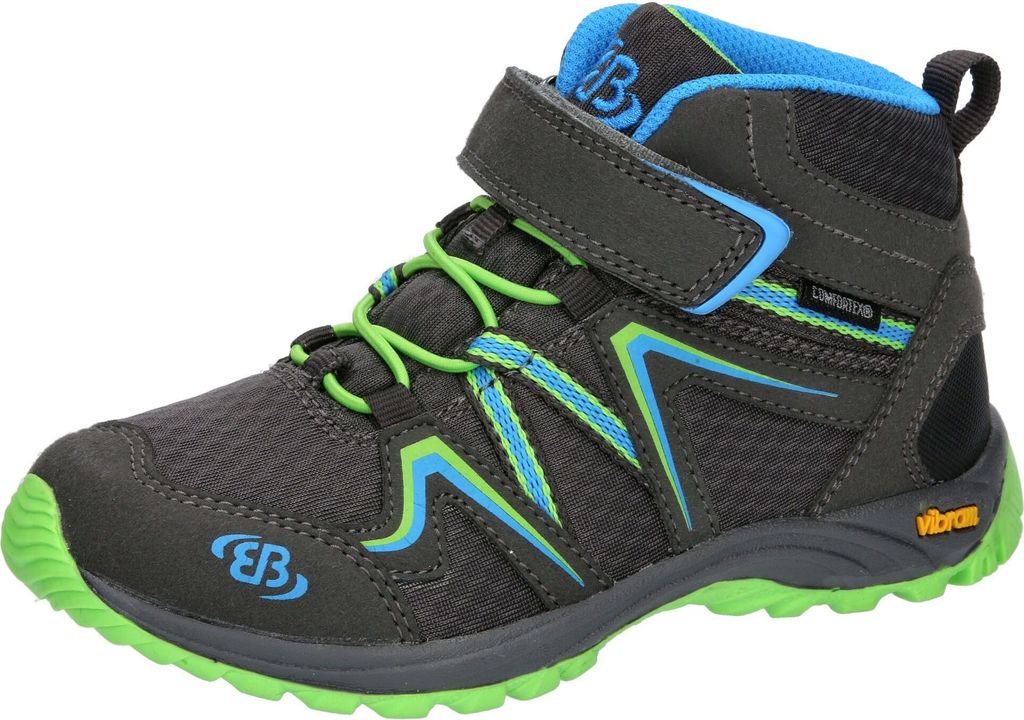 Brütting Rockwall Kinder Outdoorstiefel grau/blau/lemon 37