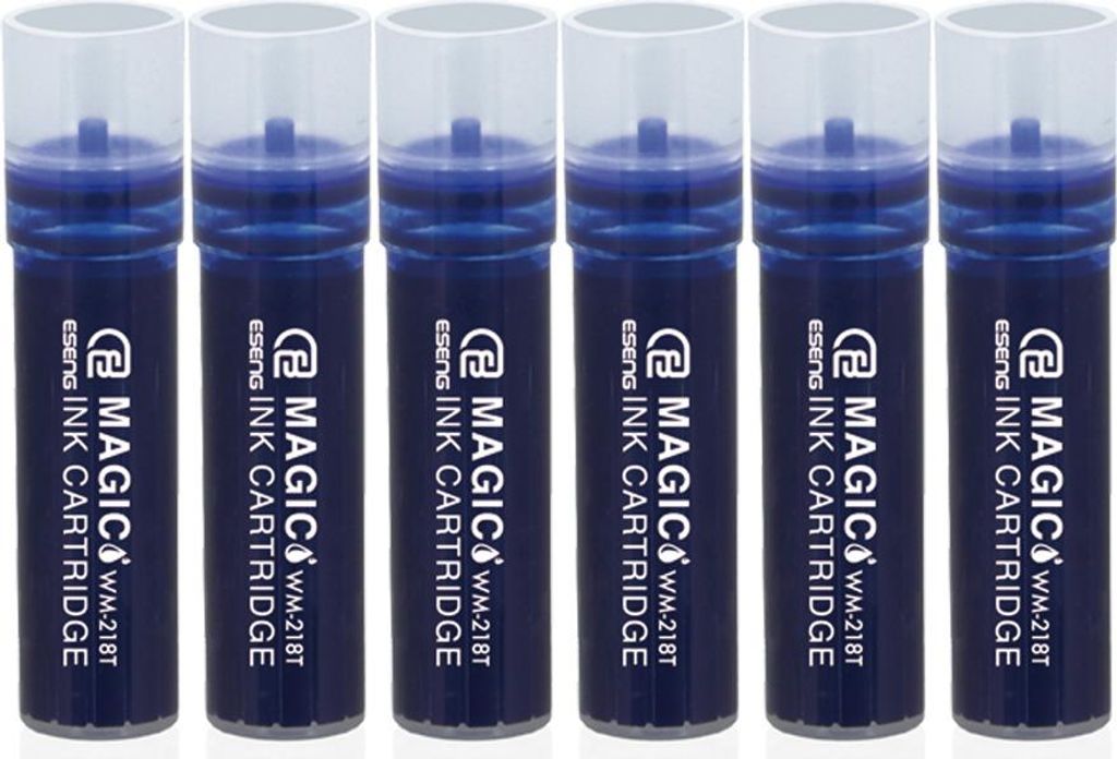 ESENG Whiteboard Marker Nachfüllpatronen MAGIC WM-218T, blau 6 Patronen